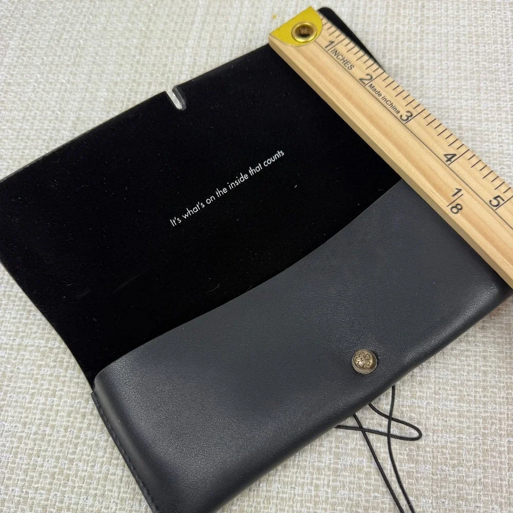 Ted‎ Baker London Black Soft Shell Fold Over Wrap Closure Case